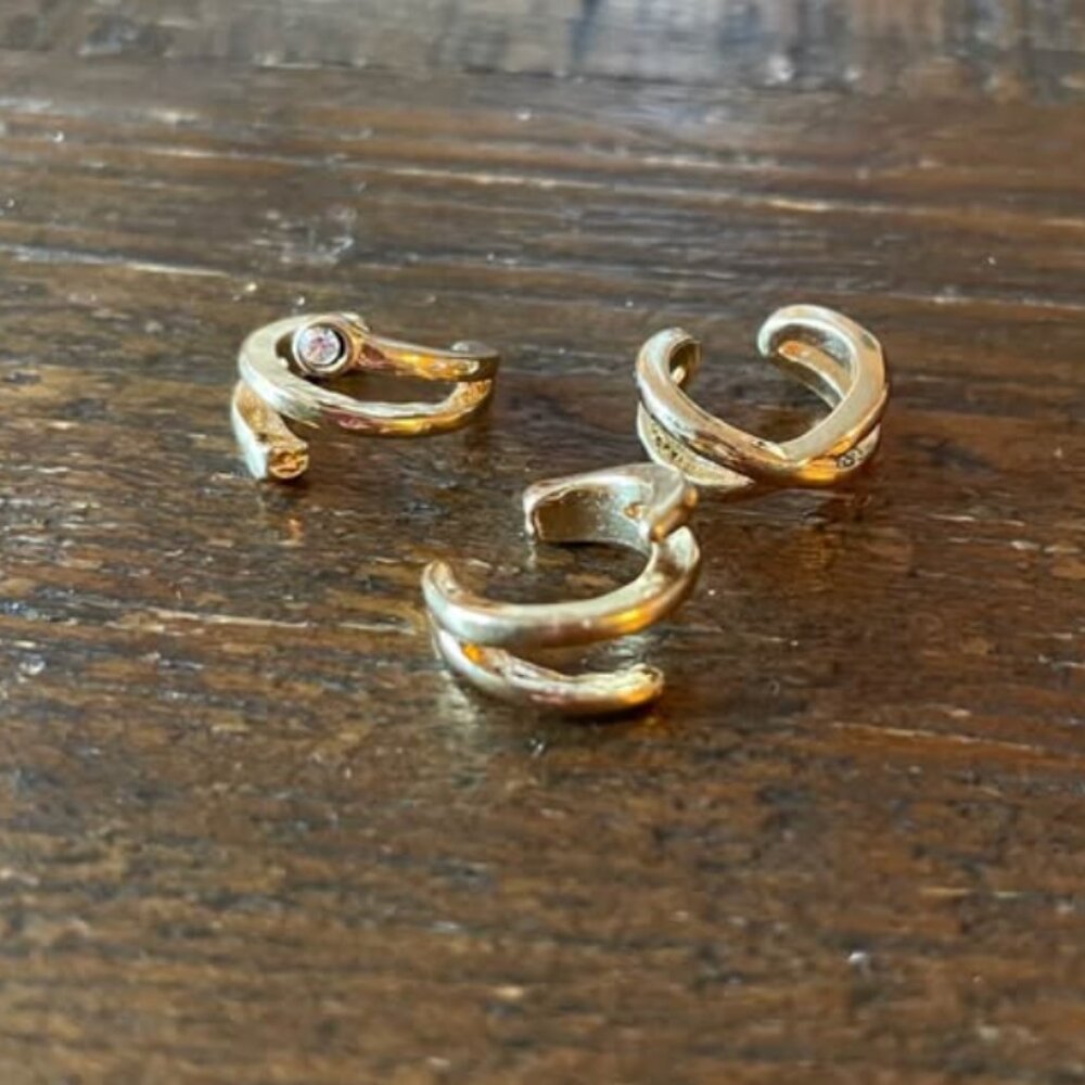 Gold Ear Cartilage Cuffs x3 ! Brand New